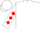 Silk - White, red horseshoe and 'r', red diamonds on sleeves