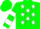 Silk - Green, white 'sc' and stars, white bars on sleeves, green cap