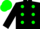 Silk - Black, green polka dots, green cap