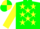 Silk - Green, yellow stars, yellow sleeves, quartered cap