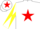 Silk - White, red star, purple sleeves, yellow diabolo, white cap, red star