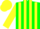 Silk - Green, yellow stripes on sleeves, yellow cap