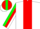 Silk - White, white 'c' on green shamrock on red panel, green shamrocks on red stripe