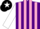 Silk - Purple and pink stripes, white sleeves, black cap, white star