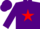 Silk - Purple, white halfmoon, red star, white stripe on purple sleeves