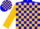 Silk - Blue and gold blocks, gold sleeves
