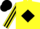 Silk - Yellow, black diamond stripe on sleeves, black cap