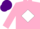 Silk - Pink, purple 'h' in white diamond, pink sleeves, purple cap