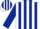 Silk - White and Dark Blue stripes, Dark Blue sleeves