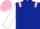 Silk - Dark blue, pink epaulets, white sleeves, pink cap