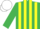 Silk - EMERALD GREEN and YELLOW stripes, WHITE cap