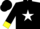 Silk - Black, yellow 'b' in white star, yellow cuffs on black sleeves, black cap