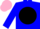Silk - Aqua, blue emblem on black ball, pink band on sleeves, aqua cap