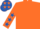 Silk - Orange, Royal Blue stars on sleeves and cap