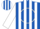 Silk - Royal blue, white circle 'w', white stripes on sleeves
