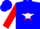 Silk - Blue, white 'rtr' in red star over white hoop with blue stars, red sleeves, blue cap