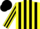 Silk - Yellow, black stripes, black stripe on sleeves, black cap