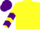 Silk - Bright yellow, purple 'a', purple chevrons on sleeves, purple cap