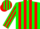 Silk - Green, red stripes