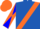 Silk - Royal blue, orange sash, blue and orange diagonally quartered sleeves, orange cap