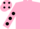 Silk - Pink & black diagonals, pink sleeves, black polka dots