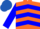 Silk - Orange, blue chevrons, blue sleeves, royal blue cap
