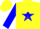 Silk - Yellow, blue star, yellow stars on blue sleeves, yellow cap