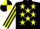 Silk - Black, Yellow stars, striped sleeves, quartered cap