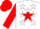 Silk - White, red star, white stars on red sleeves, red cap