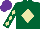 Silk - Dark green, beige diamond, diamonds on sleeves, purple cap