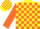 Silk - Yellow, orange blocks, yellow stripe on orange sleeves