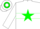 Silk - White, green star hoop, white slvs