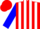 Silk - Red, white 'fah', white stripes, blue sleeves, red cap