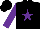 Silk - Black, purple star, purple sleeves, black cap