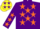 Silk - Purple, yellow and orange stars, yellow 'b/v'