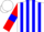 Silk - White body, blue striped, red arms, blue armlets, white cap, blue striped