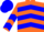 Silk - Orange, blue chevrons, blue chevrons on sleeves, blue cap