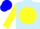 Silk - Light blue, blue 'm' in yellow ball, blue circles on yellow sleeves, blue cap