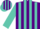 Silk - Purple, turquoise stripes, turquoise stripes on sleeves