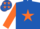 Silk - ROYAL BLUE, orange star & sleeves, white cap, orange stars