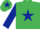 Silk - Emerald green, dark blue star, sleeves and star on cap