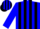 Silk - Blue and black stripes, black band on blue sleeves