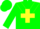 Silk - Kelly green, yellow cross, yellow inverted chevron