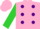 Silk - Pink, purple dots, lime green sleeves