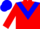 Silk - Red, red 'ms' on blue chevron, red 'ms' on blue epaulets, blue cap