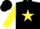 Silk - Black, yellow star frames, yellow star frames on sleeves