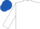 Silk - White, royal blue trim, emblem on back, matching cap