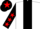 Silk - White, black stripe, black sleeves, red stars, black cap, red star