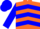 Silk - Orange, blue chevrons, blue sleeves, blue cap