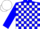 Silk - Blue, white blocks, blue and white cap